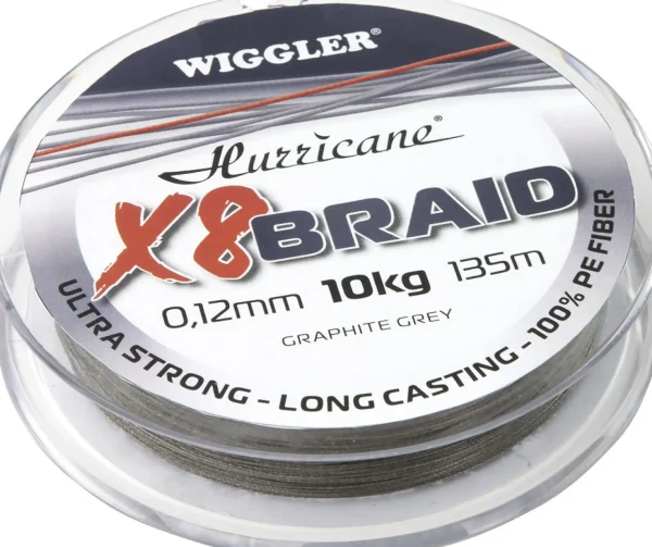 Discount Hurricane X8 Braid harmaa 0,10mm 8,6kg 135m Siimat