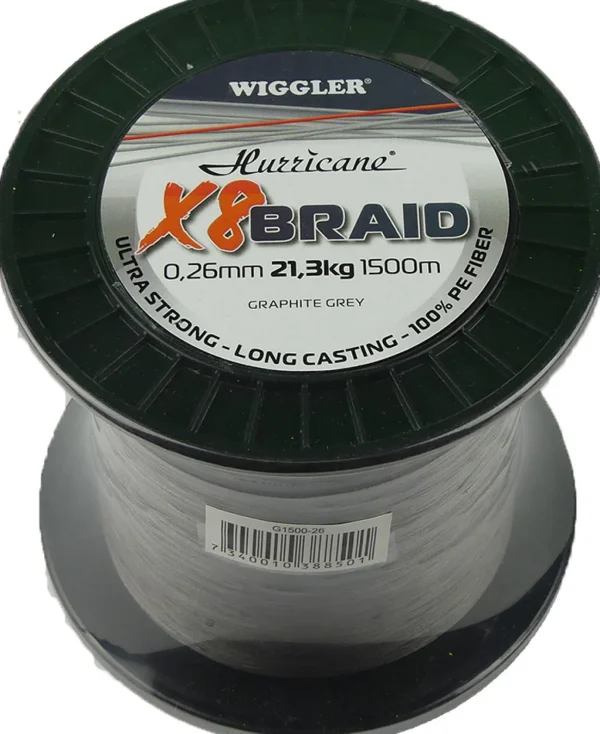 Best Hurricane X8 Braid Harmaa 0,38mm 40,4kg 1500m Siimat