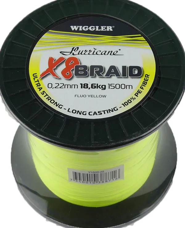 Sale Hurricane X8 Braid keltainen 0,38mm 40,4kg 1500m Siimat