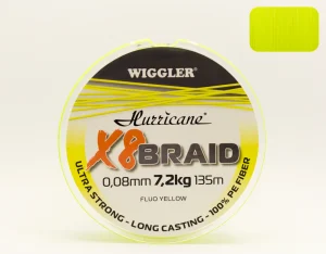 Outlet Hurricane X8 Braid keltainen 0,10mm 8,6kg 135m Siimat