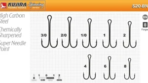 Best 520BN Aukinainen kaksihaarakoukku koko #3/0 10kpl Kaksihaarakoukut